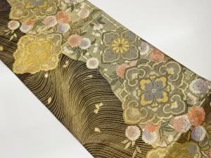 華文に枝垂れ桜模様織出し袋帯
